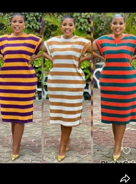 Robe décontractée rayée femme