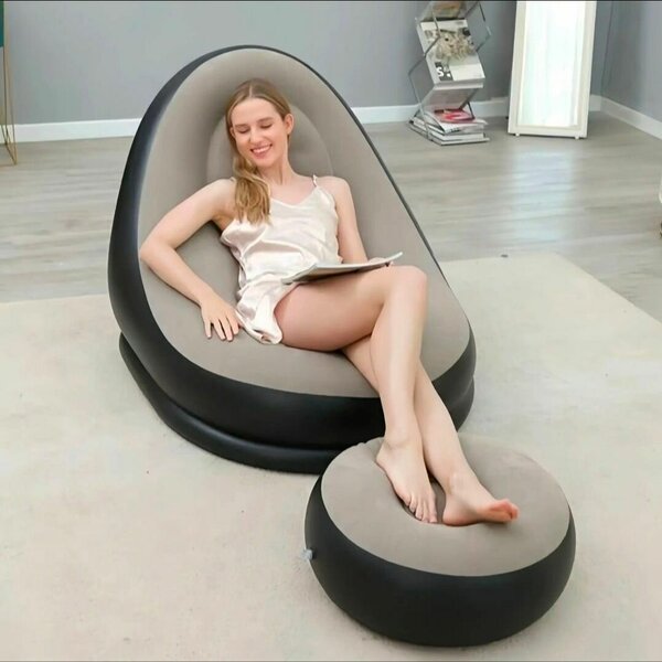 Fauteuil gonflable avec repose-pieds