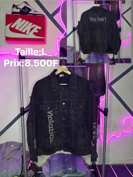 Veste en jean noire taille L