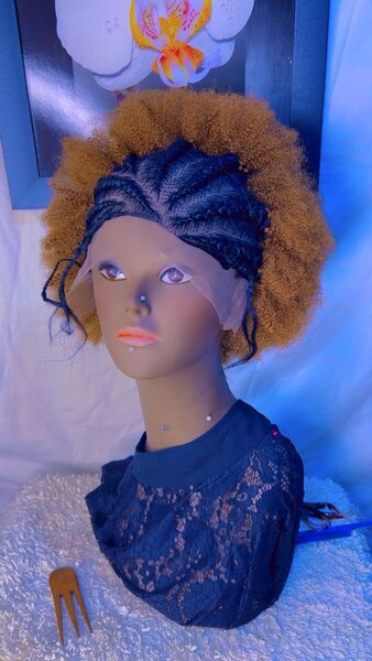 Braided hair / wigcap braided / hair wigcap /braids