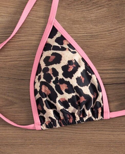 Bikini léopard rose