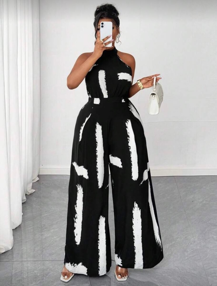 Combinaison élégante à rayures