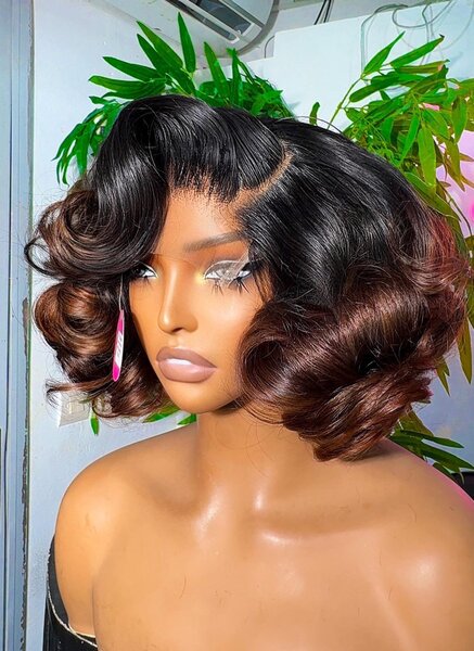 Perruque raw Hair bob layered avec une Closur 5*5