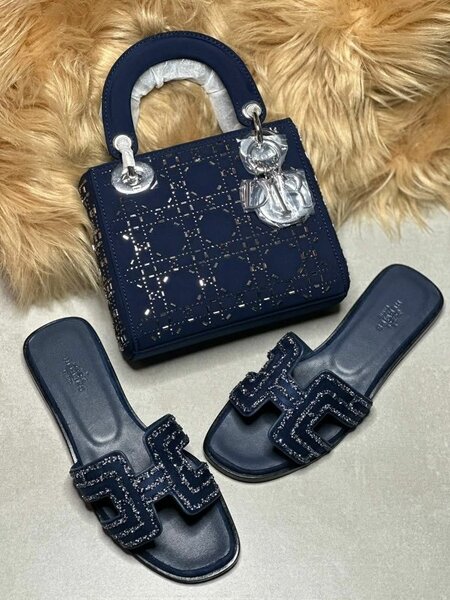 SLIPPERS AND BAG