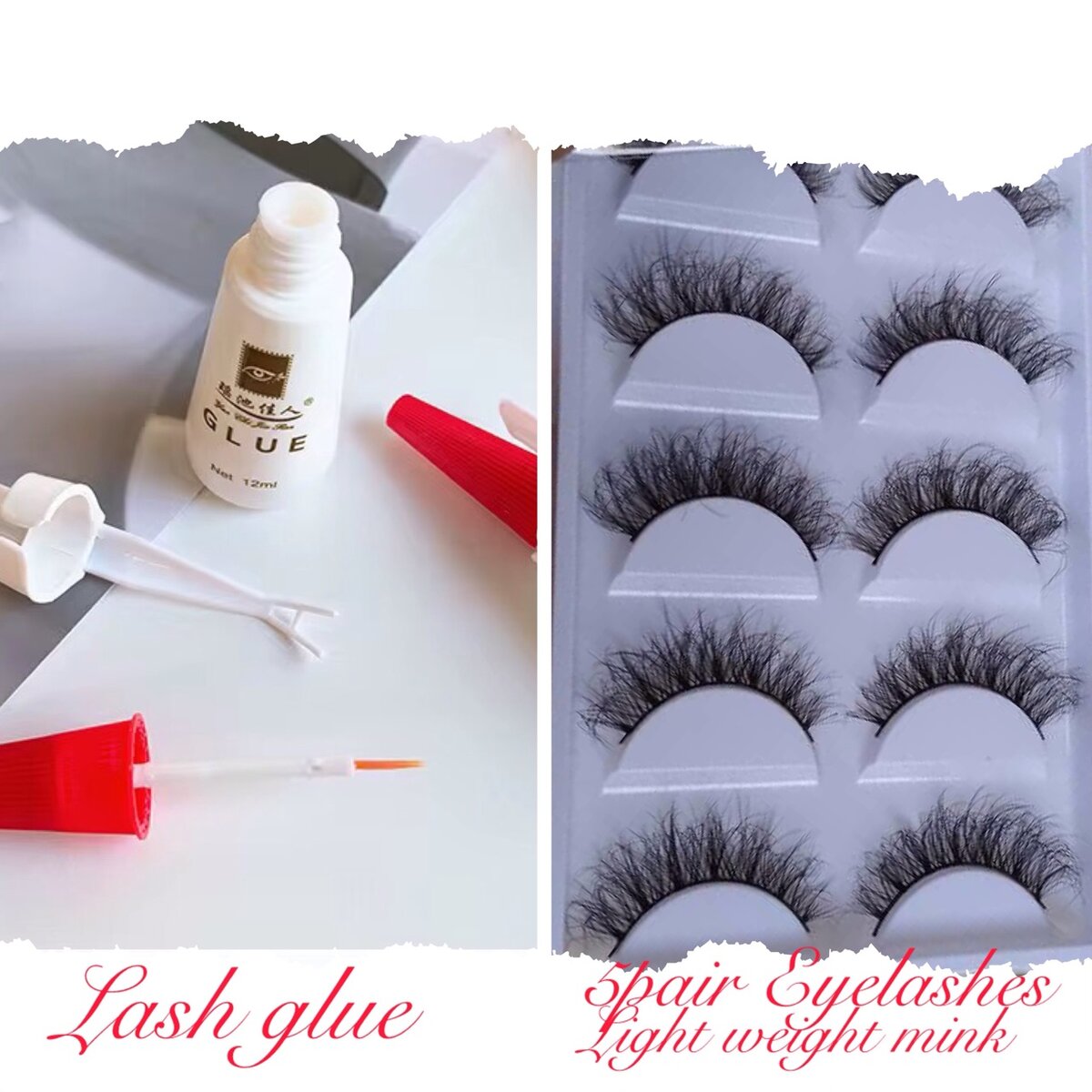 Mink Eyelash Set with Glue
