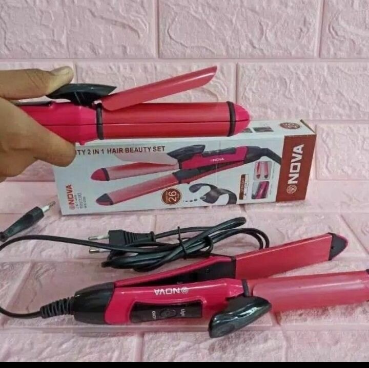 Fer à lisser et boucler 2 en 1