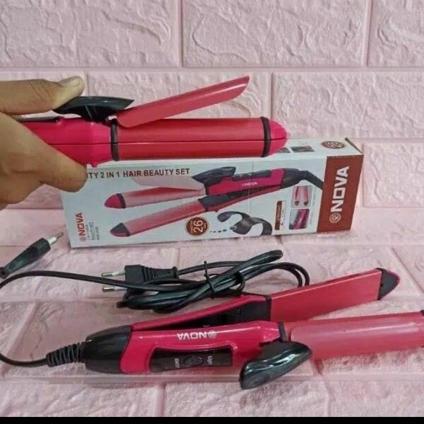 Fer à lisser et boucler 2 en 1