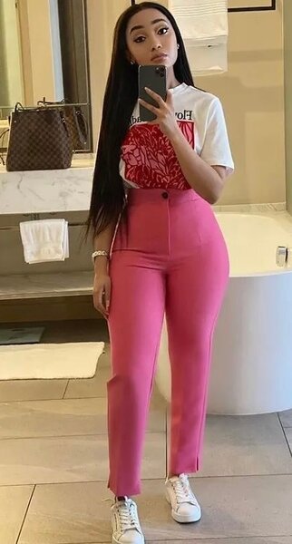 Pantalon rose tendance femme