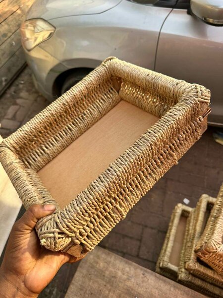 Panier rectangulaire en rotin
