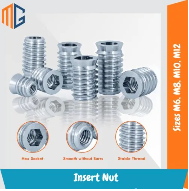 MG Threaded Insert Nuts Zinc Alloy Allen Key Socket Drive Wood Furniture M8