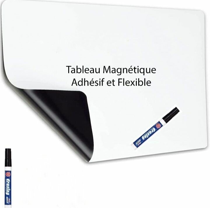 Tableau blanc 90x60cm flexible autocollant magnétique