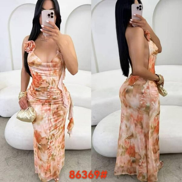 Robe longue imprimée élégante