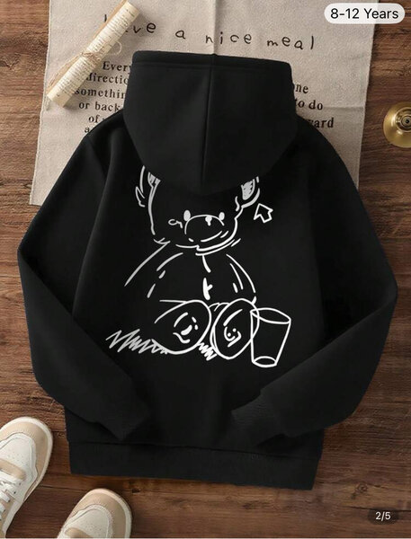 Sweat à capuche enfant noir