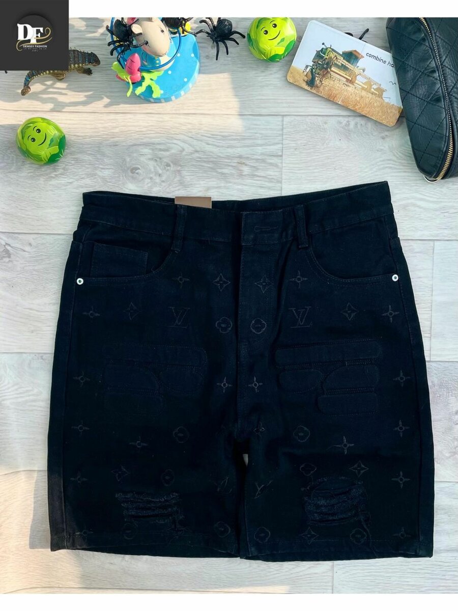 Shorts en jean noir décontracté