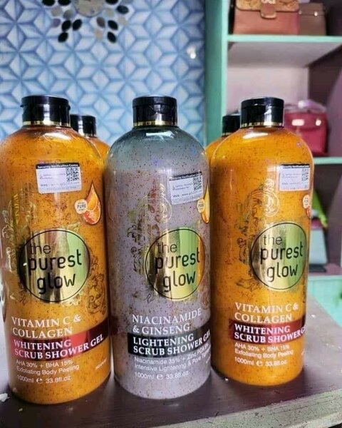 Gel douche exfoliant éclaircissant