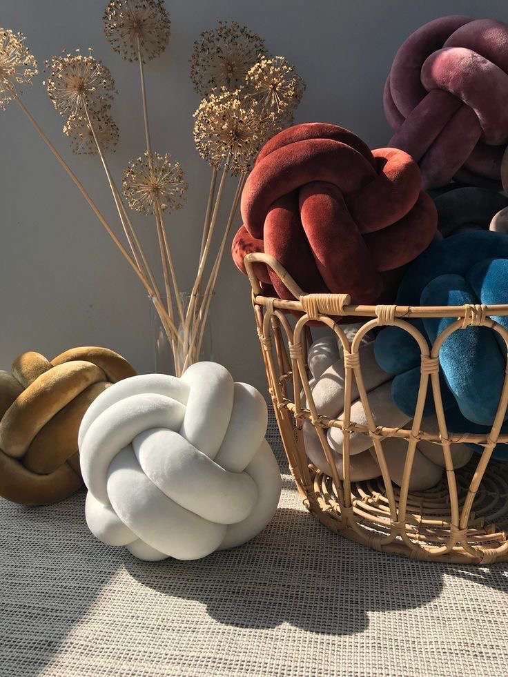 Knotted throw pillows