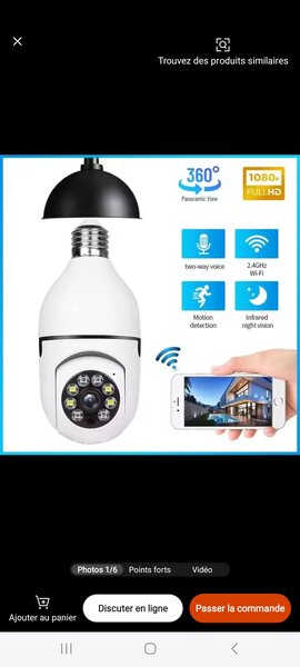 Caméra de Surveillance 360° WiFi