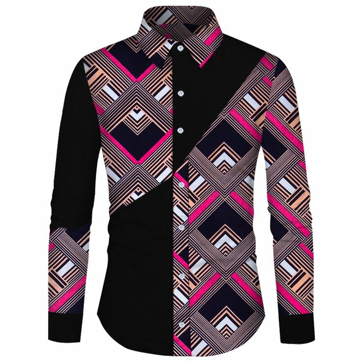 Chemise imprimée géométrique homme