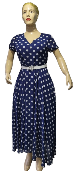 Robe Longue Vintage Pois Femme