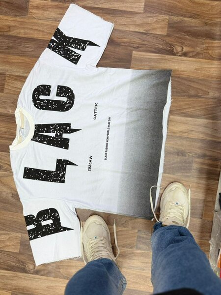 T-shirt blanc dégradé homme