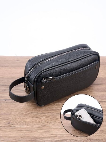 Trousse de toilette en cuir