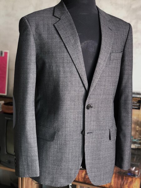 veste homme à carreaux gris fonce L