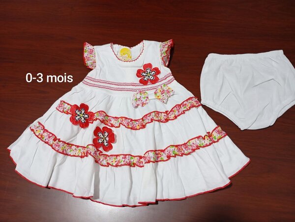 Robe Bébé Fleurs 0-3 Mois
