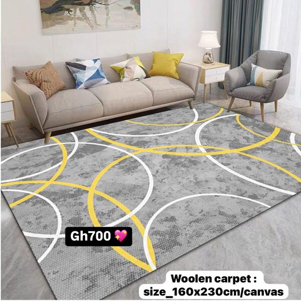 Beautiful and cozy patterned woolen carpet