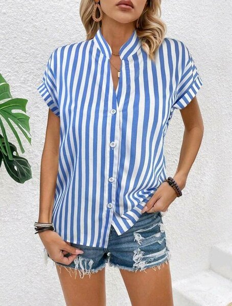Blouse rayée décontractée femme