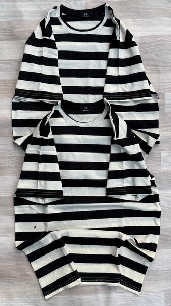 T-shirts rayés et camouflage