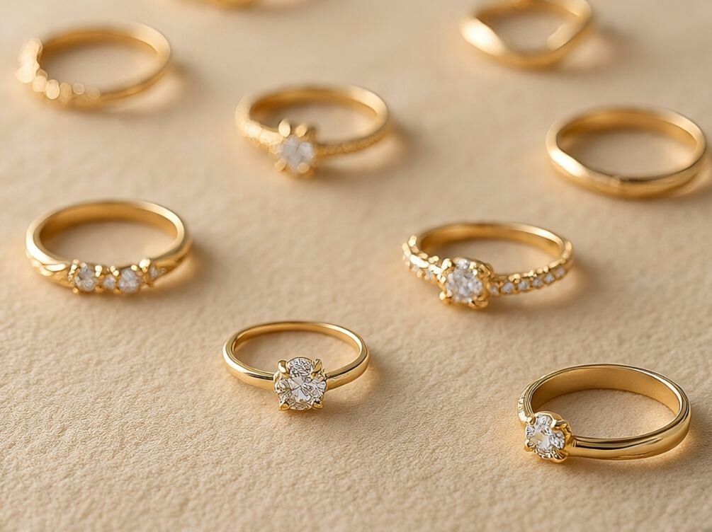 Bague de promesse en or plaqué