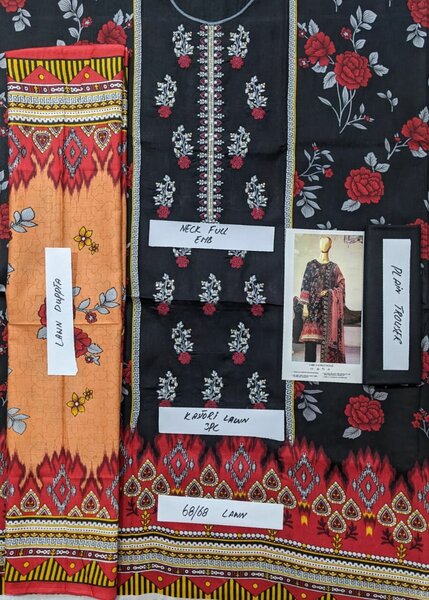 Printed lawn suit