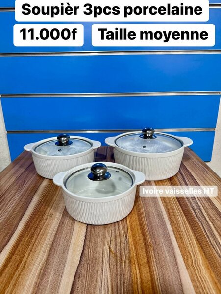 Ensemble Soupieres Porcelaine 3pcs