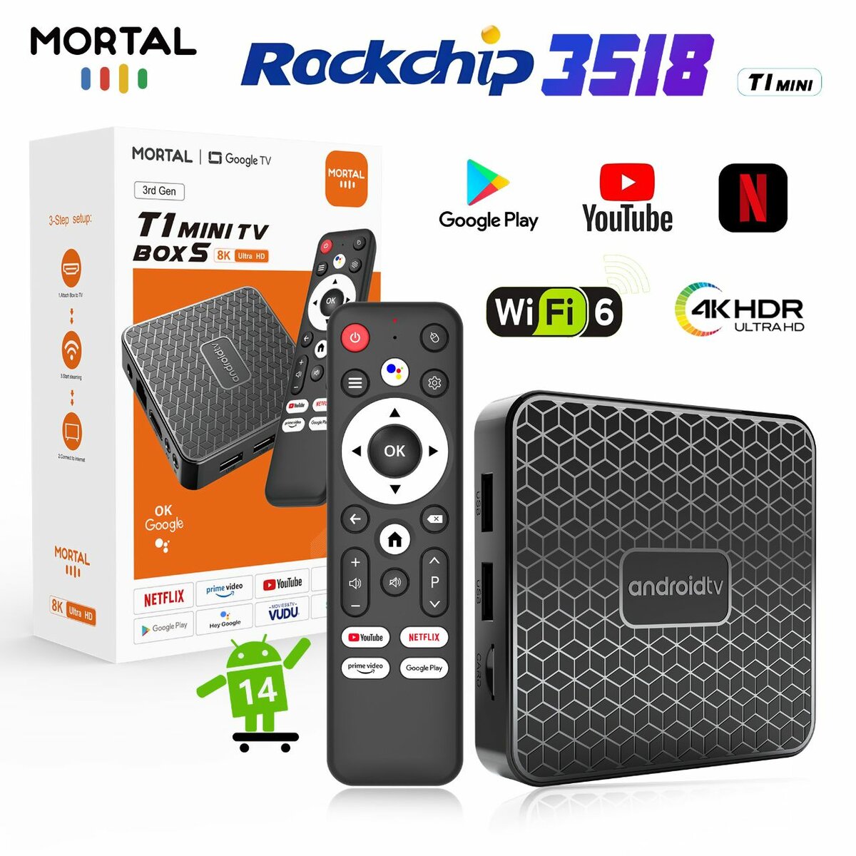 Boîtier TV Android 4K MORTAL