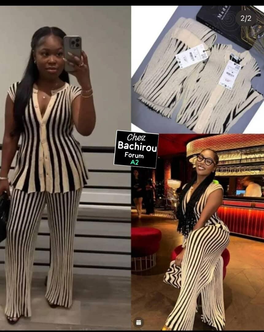 Tenue rayée chic et élégante