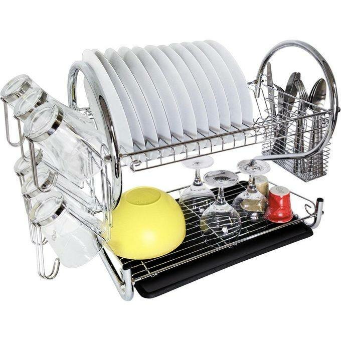 Porte-ustensiles / Egouttoir Vaisselle Cuisine à 2 Niveaux