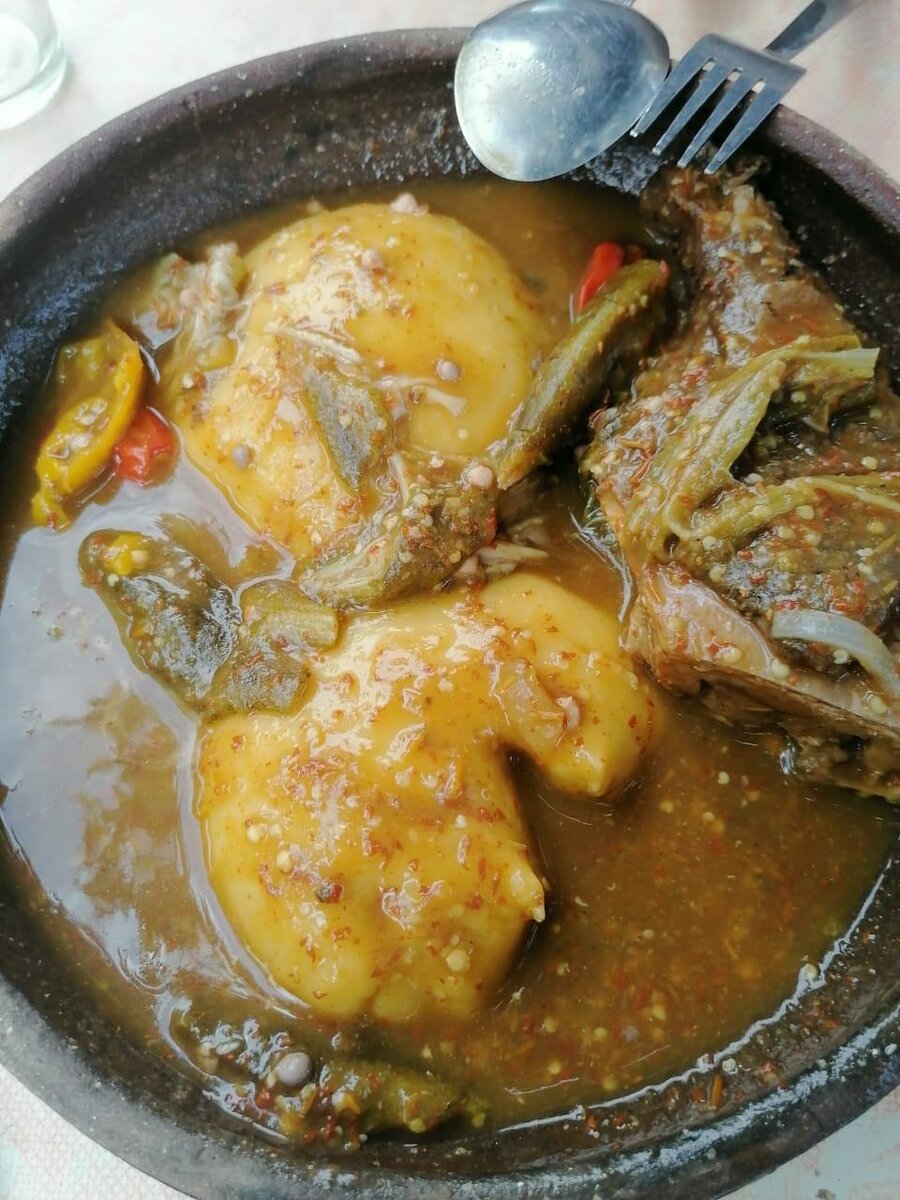 Fufu with Spicy Fish Soup