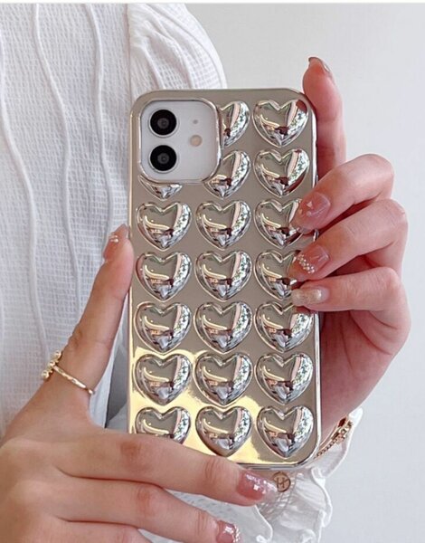 Coque iPhone 12 Coeurs Miroir