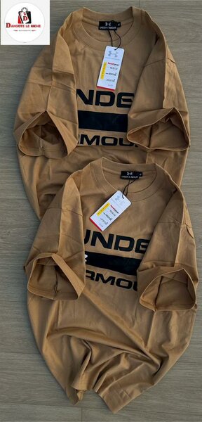 T-shirt casual marron unisexe