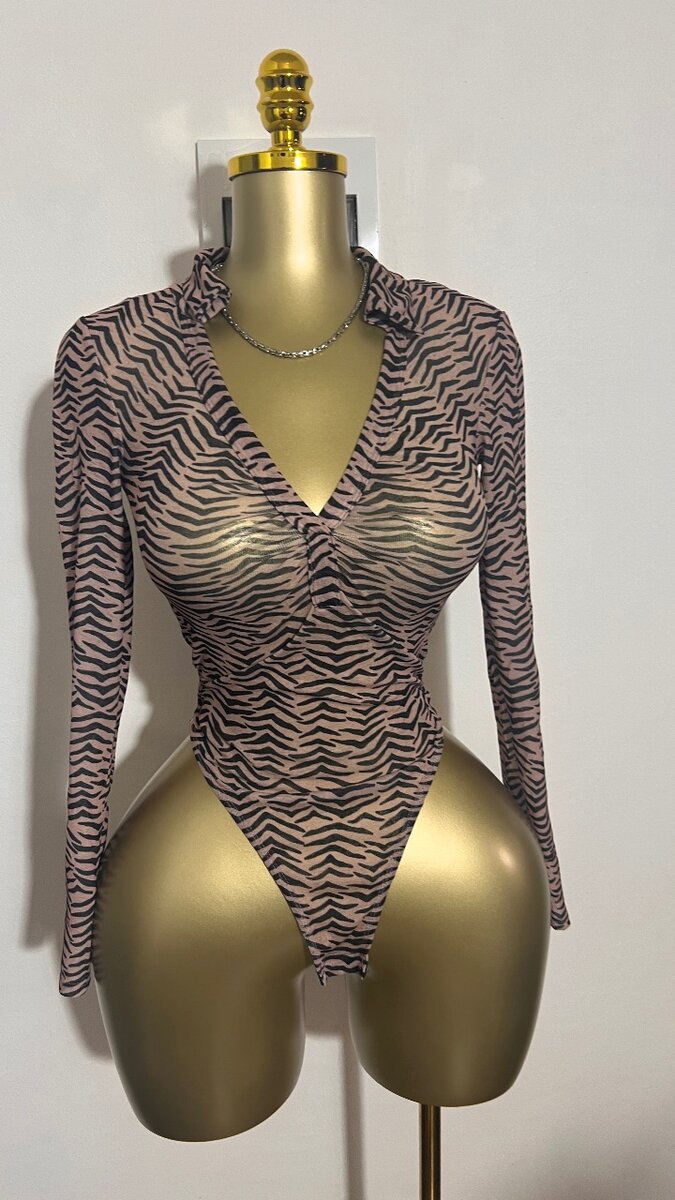 Body à motif zébré