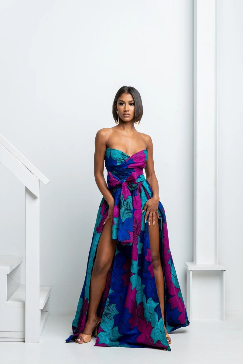 African Print Maxi Dress