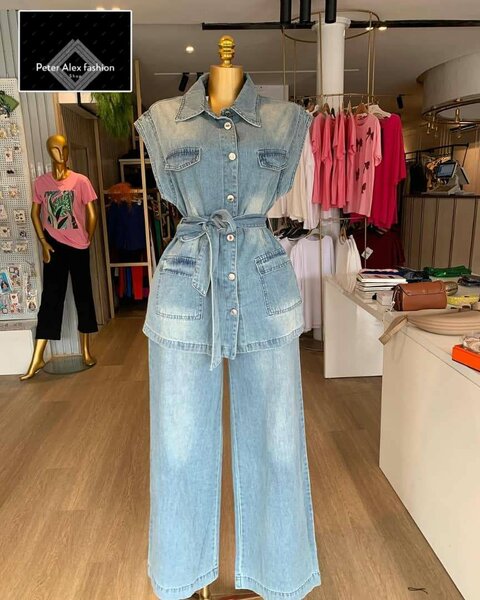 Ensemble denim ceinturé