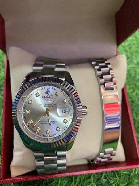 Men watch with bracelet available at seen