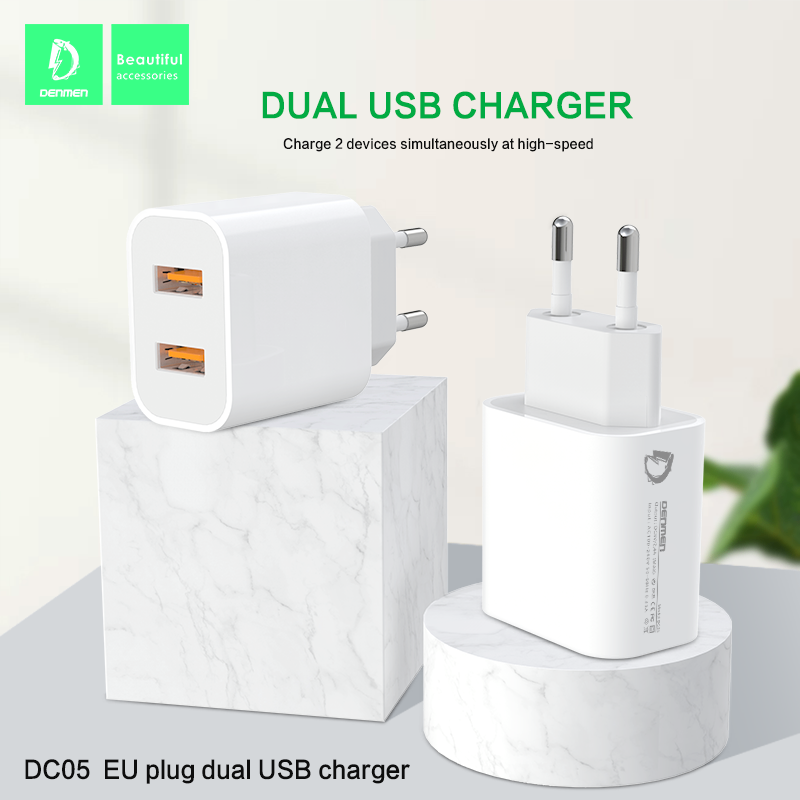 2.4A Fast Dual USB Ports Denmen Charging Brick