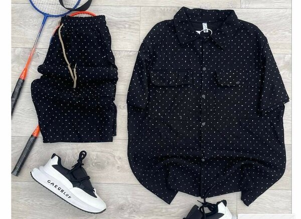 Ensemble décontracté noir à pois