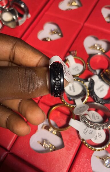 Bague homme noire tressée