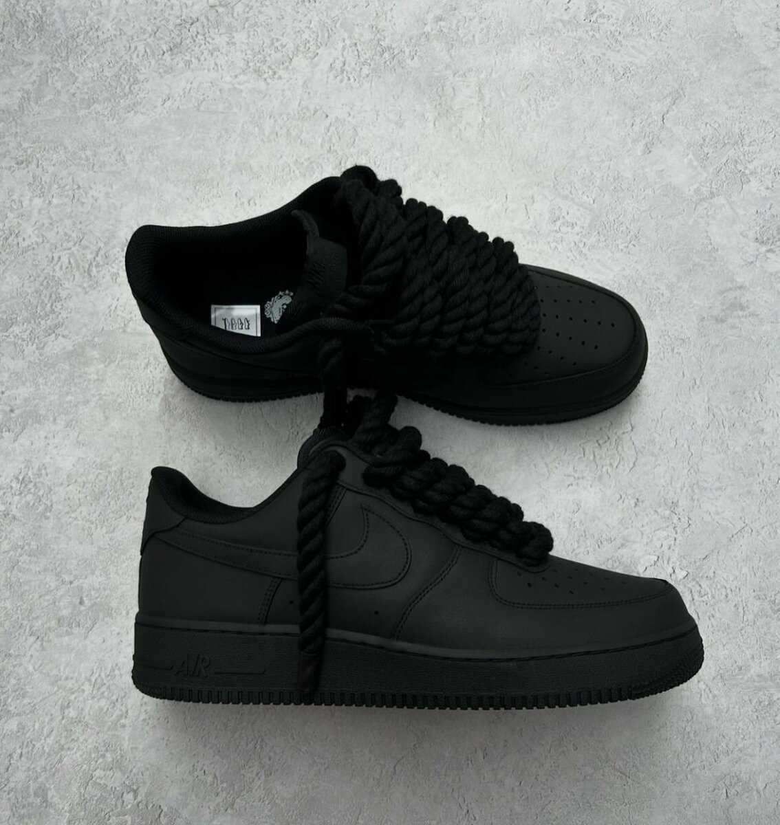 NIKE AIRFORCE BIG LACE ALL BLACK
