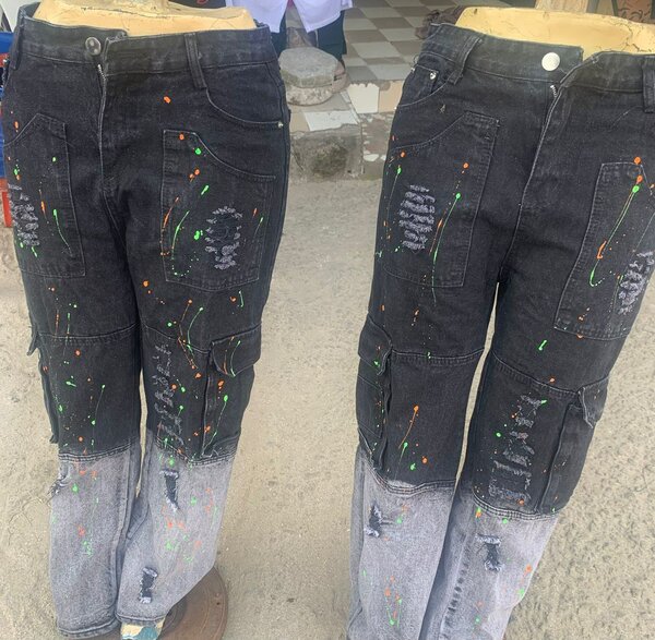 Jean délavé style streetwear