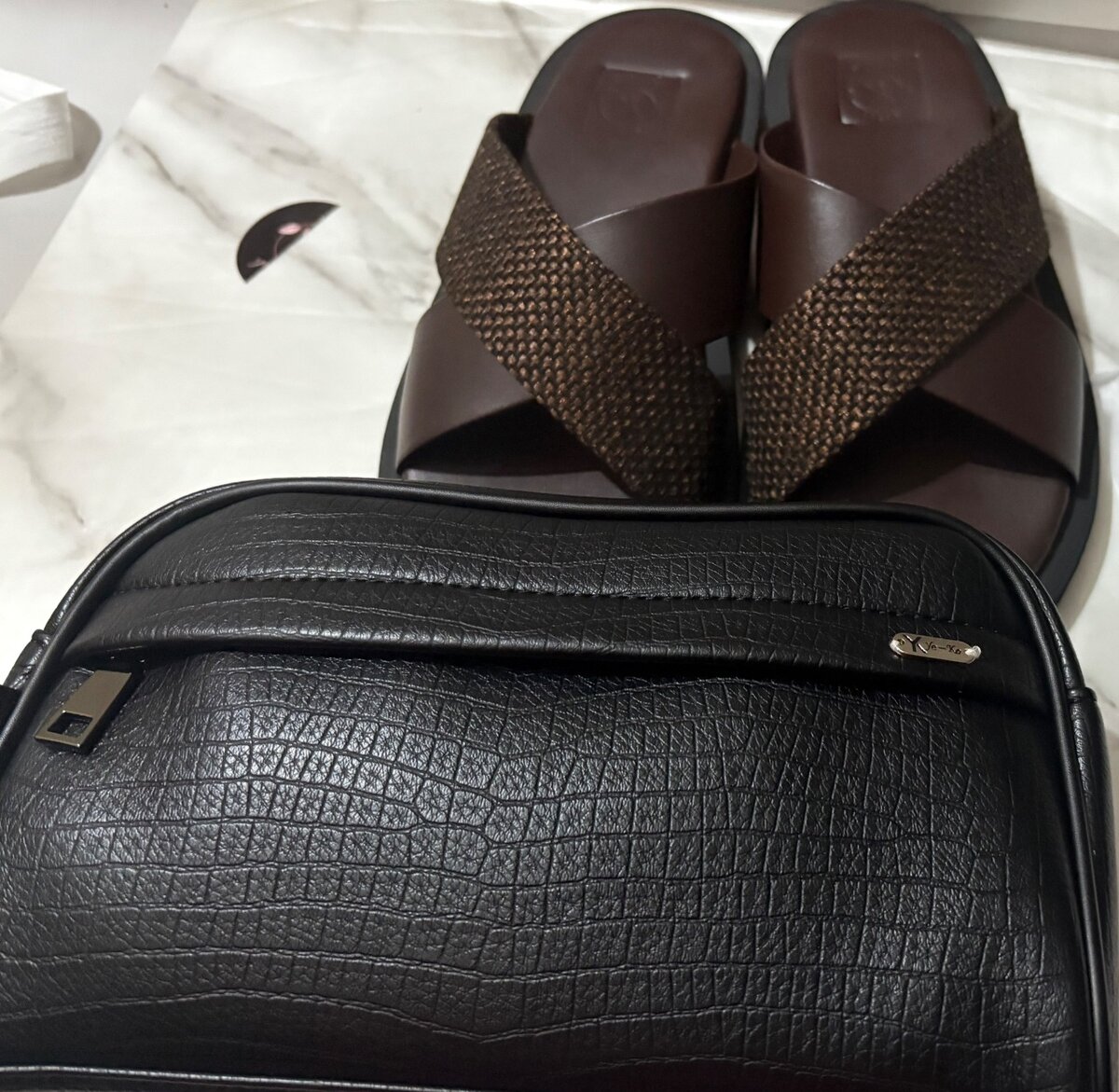 Trousse homme en cuir ,sacoche