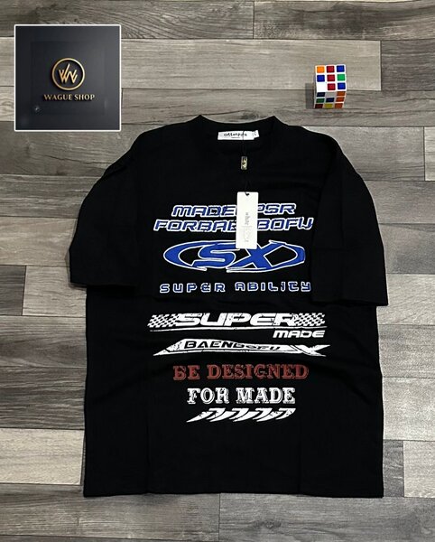 T-shirt noir homme Vague Shop